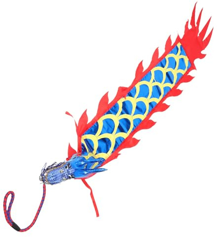 MUELODSIC Dragon Tête Réaliste avec Rubans Colorés pour Garçon Fille Accessoire de Cosplay Dragon Chinois pour Fête du Nouvel an Chinois Décoration Interactif pour Spectacle de Printemps
