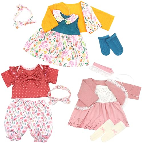 Ropa para muñecas de 50-55 cm con abrigo, 3 paquetes