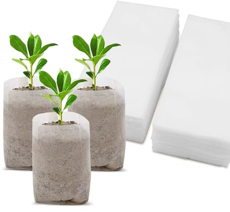 200 Pièces Sacs De Culture De Pépinière,Sacs De Semis De Germination En Tissu Non Tissé D'intérieur,Tissu Pot Non Tissé Pépinière,Pour Légumes,Fleurs,Fruits,Arbres,Plantation,Transplantation,18*20cm