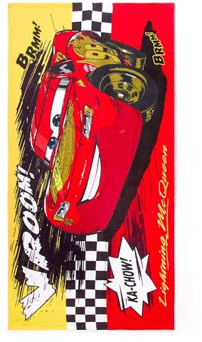 Disney Store Official, Disney Pixar Cars, Rayo Mcqueen, Toalla Infantil para Playa, Piscina o baño, algodón Suave de Secado rápido, H150 x W74cm