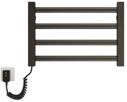 Portasciugamani riscaldato, termosifone elettrico a parete con temperatura costante, 80 W, piccolo scaldasalviette da bagno, 55 °C per un'asciugatura confortevole, design a 4 barre