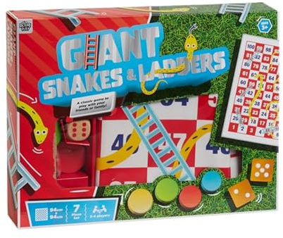 HMIR Giant Snakes and Ladders Board Game – Kids Games Age 3+, Fun Family Board Games Better Than Scrabble Board Game, Travel Snakes and Ladders Games for Kids & Adults