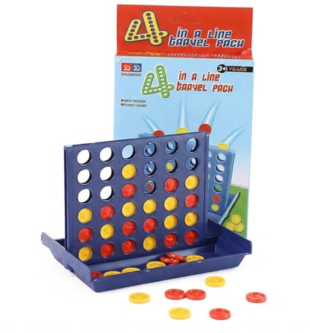 PYRUVAE 4 Gewinnt, Spiel für 2 Spieler, 4 in einer Reihe Spiel, Familienspiel ab 3+ Jahren, Pädagogisches Lernspielzeug, Brettspiel für Kinder Erwachsene, Kompaktes und Tragbares, für Zuhause Reisen