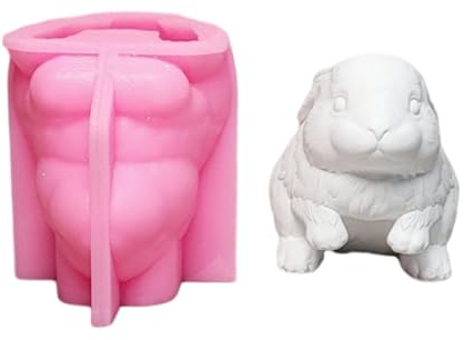 Shntig Moldes de conejos 3D para fundición, yesos, silicona, resina epoxi, adornos de animales