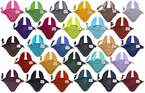 ZAINEE HORSE FLY VEIL EAR BONNET NET BREATHABLE COTTON HAT EQUESTRIAN (Full, Yellow)