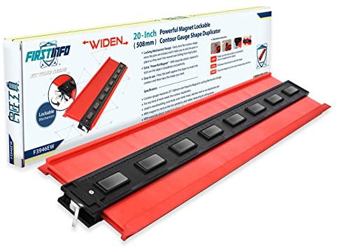 FIRSTINFO F3946EW | 508mm | Konturenlehre Duplikator | Profillehre | Konturenlehre groß mit Feststeller | Metall-Schloss - Extra breit | für Fliesen, Laminat und Holzbearbeitung