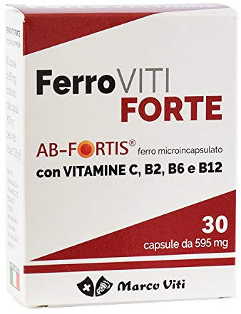Ferro Viti Forte 30 Capsule Integratore di Ferro Microincapsulato con Vitamine C, B2, B6 e B12
