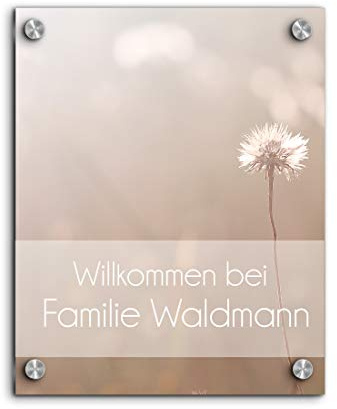 Namensschild Türschild für die Haustür in 3 Größen ab 16x20 cm mit UV Druck und einem einzigartigem Design Eingangsschild Garten Familienschild Klingelschild Klingelplatte