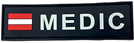 Österreich Österreichisch Medic Leuchten im Dunkeln PVC Airsoft Paintball Klettverschluss-Flecken Cosplay Patch