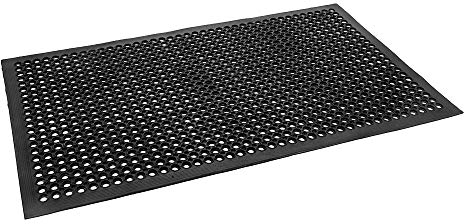 Bonnlo Rubber Door Mat with Holes, 60x90 CM Entrance Mats, Anti-Fatigue/Non-Slip Drainage Mat for Industrial Kitchen Restaurant Bar Bathroom, Indoor/Outdoor Cushion