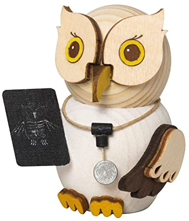 Kuhnert - Dekoration/Holzfigur - Mini Eule Mediziner - ca. 7cm - Made in Germany