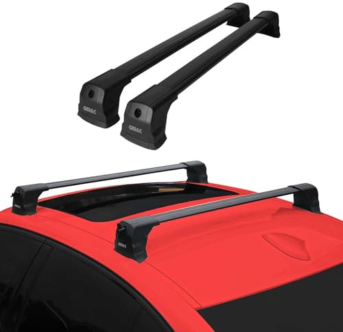 OMAC Dachträger Gepäckträger kompatibel mit BMW 1er F20 2011-2019 Grundträger Alu Schwarz 2X