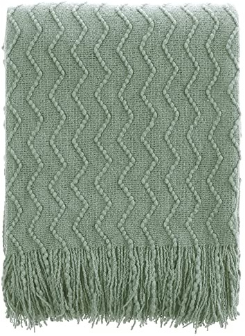 BATTILO HOME Sage Green Throw Blanket for Couch, Home Decor Sage Throw Blankets, Spring Green Blanket for Bedroom Decor Housewarming Gifts, 50x60