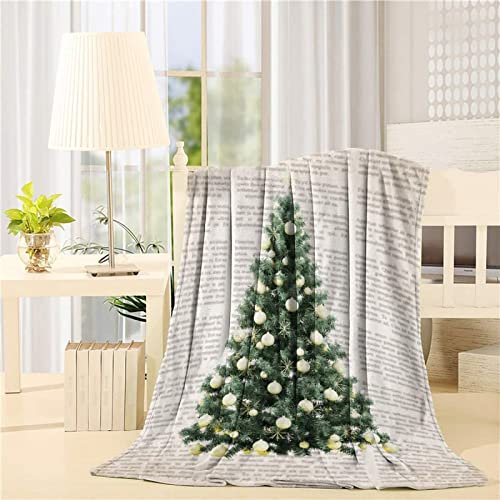 3D Kuscheldecke 150x200 Weihnachten Warme Decke Grüne Baumdekoration Flanell Fleecedecke Weihnachten Flauschig Weich Wohndecke für Sofadecke Couchdecke Sofaüberwurf Bettüberwurf
