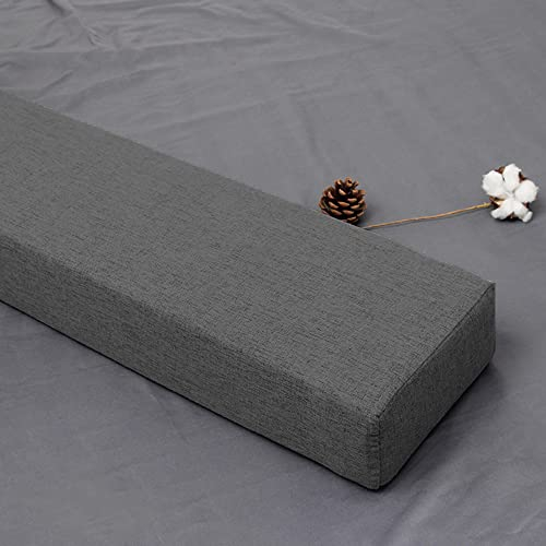 XIEMINLE Lückenfüller für langes Bett, Kopfteilkissen, Armlehnenkissen, Sofastütze, Matratze, Lückenfüller, Nackenrolle für Bett, abnehmbares Armlehnenkissen, 120 x 10 x 10 cm, Grau 2
