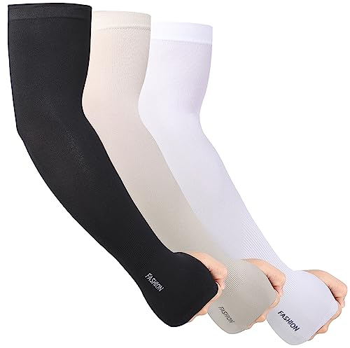 Hemiks 3 Paia Manicotti Ciclismo Uomo, Maniche Rinfrescanti Unisex Protezione Solare Estiva, Manicotti a Compressione in Seta di Ghiaccio per Attività all'Aperto Coprire Tatuaggi