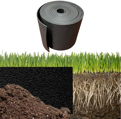 GARDENIX Flexible Rasenkante Kunststoff Beetumrandung Rasenband Länge 6 m, Höhe 15 cm, Schwarz