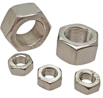 NORAZE Feingewinde-Sechskantmutter mit Linksgewinde M6~M24 Sechskantmuttern aus Edelstahl 304 mit umgekehrtem Gewinde und Linkszahnmuttern (Color : Silver, Size : M10x1(5pcs))