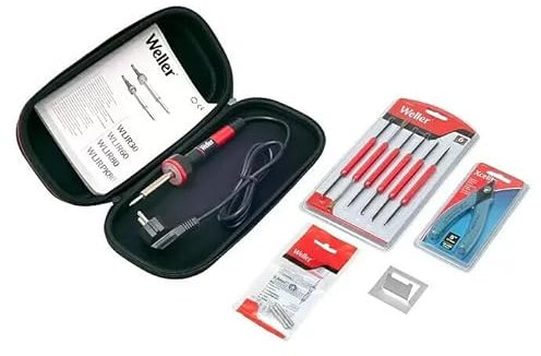 Weller Consumer WLPROESKEU1 Elektronische Löt Set, mit LED Halo Ring, 12 Teilige