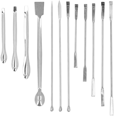 Espátula de Laboratorio de 12 Piezas, Espátula de Cuchara de Laboratorio de Acero Inoxidable, Juego de Microcucharas, Espátula de Mezcla de Laboratorio para Experimentos