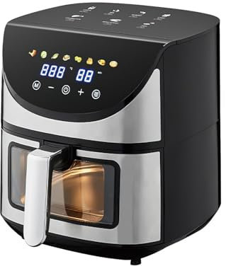 Heißluftfritteuse, 7L Heissluftfritteuse mit Sichtfenster, 1700W Air Fryer mit Digitalem LED-Touchscreen, 8 Kochfunktionen, Luftfritteuse, Friteuse ohne Öl,Heißluftofen, Heißluftgrill (A)