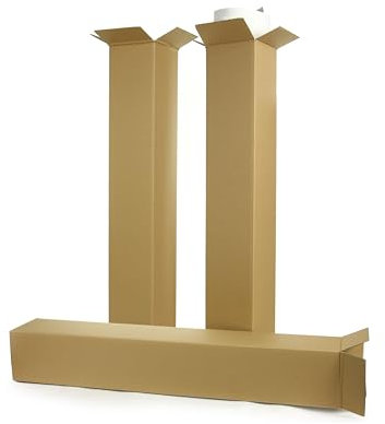 WePack 20 Stück Versandhülsen 1200x100x100 mm Versandkarton lang und eckig B-Welle 400g Braun Versandrohr Versandrolle Faltkarton ohne Sperrgutzuschlag