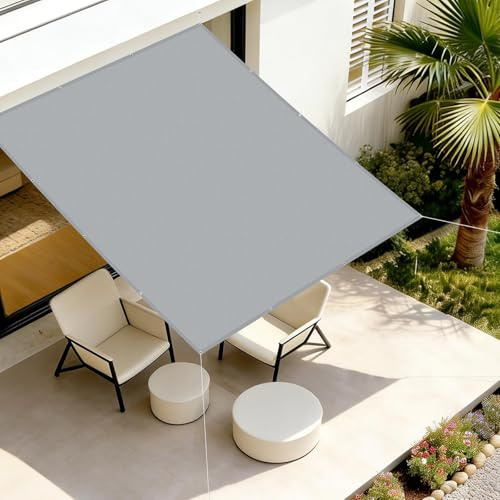 AXT SHADE Toldo Vela de Sombra Impermeable Rectangular 1x2m Protección Rayos UV con Ojales para Exterior Terraza Patio Jardín-Gris Claro