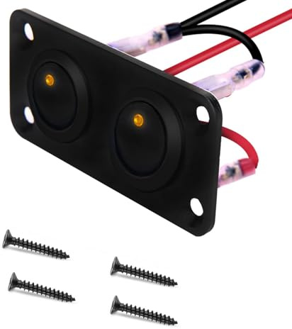 VISSQH gelb LED Runde kippschalter,Runde Schalter,12V 20A/24V 10A ON/OFF Wippschalter,2 Gang Wippschalter Panel für Auto Boot,Haushaltsgeräten,Motorrädern,Schiffen usw.