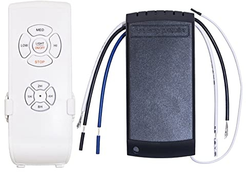 reamhome Universal-Deckenventilator-Lampen-Fernbedienungs-Set, AC 220 V, Timing-Einstellschalter, Einstellung der Windgeschwindigkeit, Sender, Empfänger