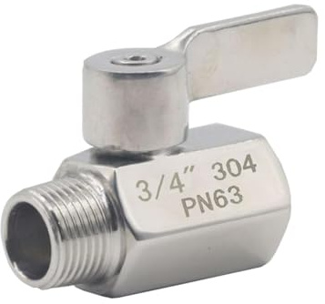 1 Stück DN20 3/4'' Kugelhahn, Edelstahl Mini Kugelhahn NPT Innengewinde Außengewinde Absperrventil