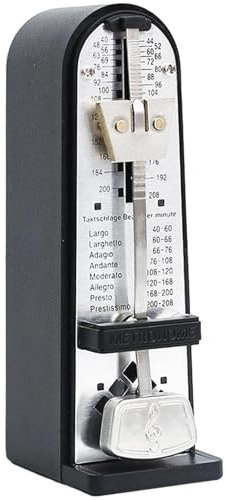 Metronom für Klavier, mechanisches Metronom, generisches lauter Ton Metronom, Metall -Musikinstrumente für Klavier/Gitarre/Drum und andere Instrumente, Schwarz, Schwarz