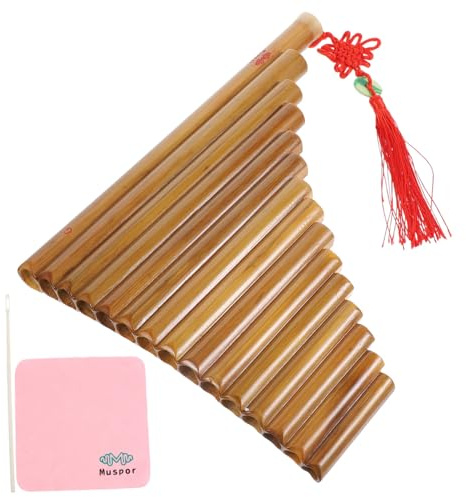 CLISPEED Bambus-panflöte Für Anfänger Tragbares Musikinstrument Chinesische Panflöte Traditionelle Vertikale Flöte Braun Schnitzerei Zufällig