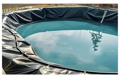 Rivestimento per laghetto pieghevole resistente – 5 x 10 m pellicola impermeabile per giardini acquatici, fontane, cascate, acquacoltura di pesci koi, sottostrato, facile da tagliare