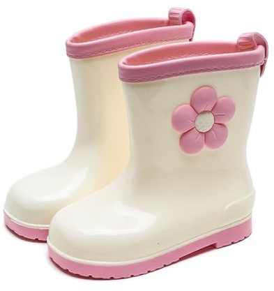 Hixingo Stivali Pioggia Bambino, Rain Boot Kids, Stivali Pioggia Bambina e Bambino Antiscivolo, per Bambini Leggeri, per All'aperto, Piovere (Rosa,29)