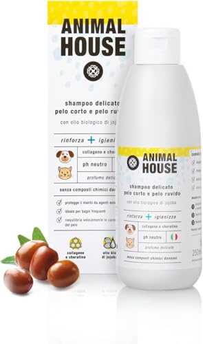 Animal House - Shampoo Liquido per Pelo Corto e Ruvido - Naturale - Ipoallegenico - Profumato - Cruelty Free - Nutriente - Dona Brillantezza (Pelo Corto e Ruvido) - 2 Confezioni