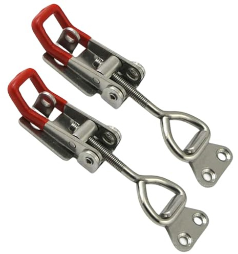VBSYUYQ 2 Pcs Adjustable Toggle Latch Stainless Steel for Box Cabinet | 2 pack adjustable stainless steel toggle latch with lock hole, for toolbox cabinet drawer box home daily hardware replacement