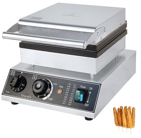 Ryanong Electric Corn Hot Dog Machine, Waffle Maker with 4 Pie Mold, Double-Sided Constant Temperature Heating and Intelligent Control, Non-Stick Plates and Easy To Clean, for Store