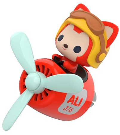 Hjatirace Désodorisant pour voiture Fox - Cartoon Fox Pilot Aromathérapie rotative pour automobiles,Ornement intérieur mignon de véhicule de diffuseur de charme pour le désodorisant de parfums de