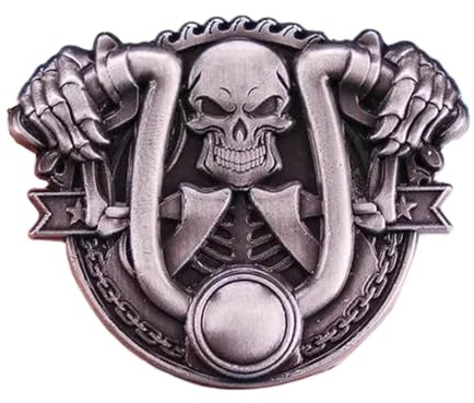 Totenkopf Pin: Edler Vintage Emaille-Pin für Biker