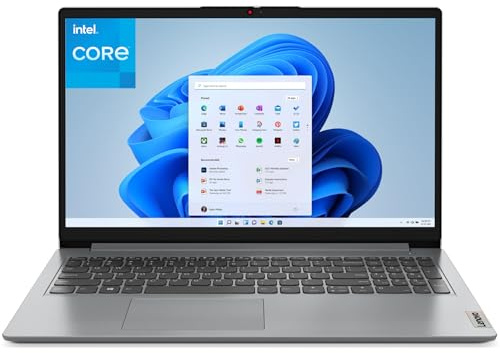 Lenovo Laptop Computers for Home Business Student Study, 15.6 FHD, Intel Processor, 16GB DDR4 RAM, 256GB PCIe SSD, WiFi 6, Bluetooth 5.2, Type-C, Webcam, Numeric Keypad, Cloud Grey, Windows 11 Pro