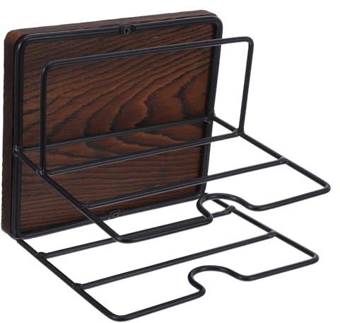 Angoily Porte-Serviettes de Table en Bois Foncé Distributeur de Serviettes en Papier Rustique Organiseur Compact Cuisine et Salle à Manger Support Pratique pour Serviettes et