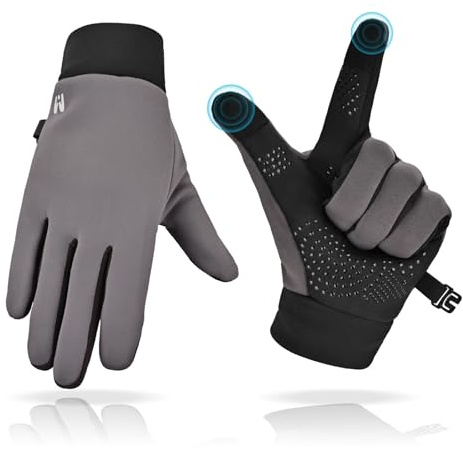 KAKALATLJ Bike Gloves Kids, Kids Cycling Gloves Thermal Windproof Water-Repellent Anti-Slip Touch Screen for Boys Girls Running Skiing Hiking (XL)