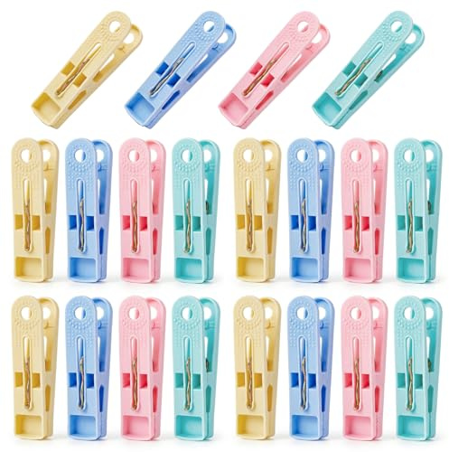 NiceNaiils 20 Pezzi Mollette per Bucato Piccole, Mollette Monoblocco in Plastica Antivento e Antiruggine, Mollette Colorate per Vestiti Delicati, Foto e Snack, Design Salvaspazio