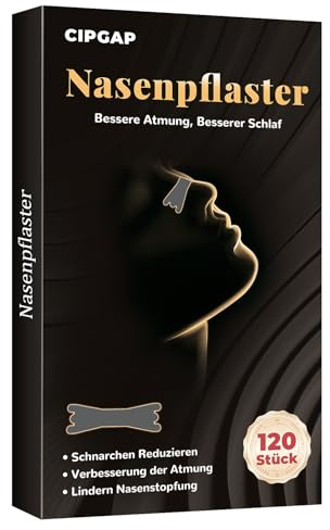 120 Stück Nasenpflaster, Nasal Strips Nose Strips Nasenpflaster besser Atmen Anti Schnarch, Nicht Schnarchende Pflaster Verbessern die Atmung (Schwarz)