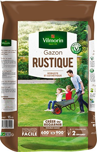 Vilmorin 4460418 Gazon Rustique, Vert, 15 kg
