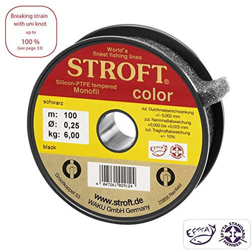 Stroft Color Monofile Angelschnur Schwarz 0,40mm 13,0kg 300m
