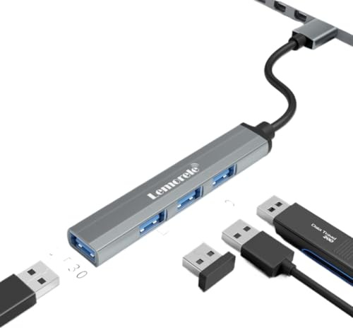 Hub USB 4 Puertos 60cm OTG USB A 3,0 Adaptador multidivisor Compatible con Ordenador portátil