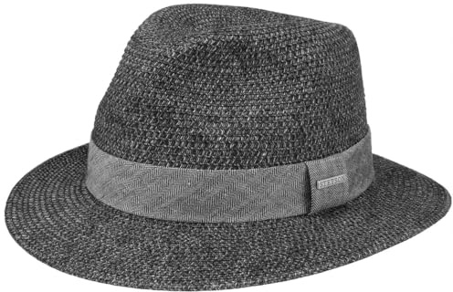 Stetson Nark Traveller Strohhut Toyo-Stroh mehrfarbiges Ripsband Damen Herren Frühling Sommer