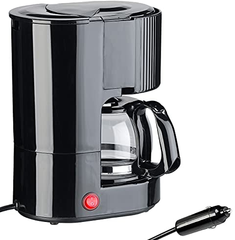 Rosenstein & Söhne Kaffeemaschine 12V: Kfz-Filterkaffee-Maschine, bis zu 3 Tassen, 650 ml, 12 Volt, 170 Watt (12 Volt Kaffeemaschine, Camping, Wasserkocher)