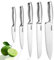 SVENSBJERG 5-Piece Kitchen Knife Set, Professional Chef's Knife Set, Stainless Blade Steel, Easy Sharpening, Ergonomic, Simple Elegance